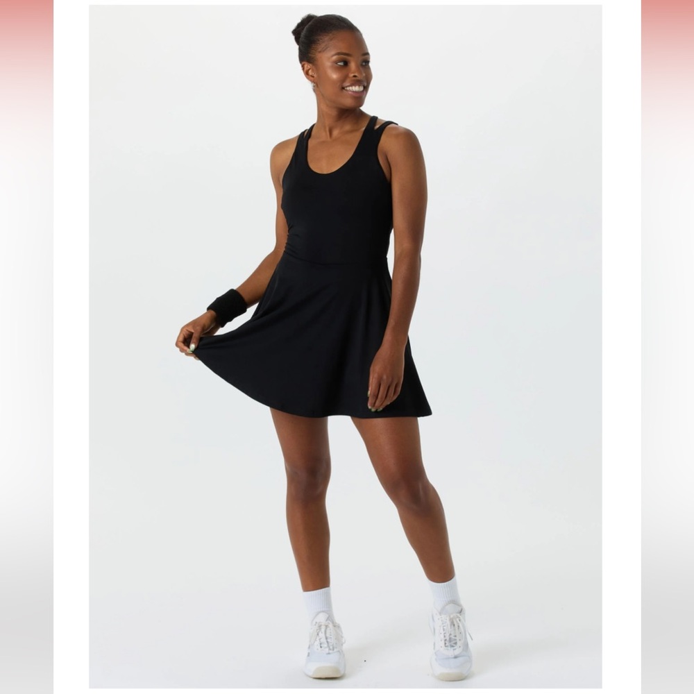 Fabletics Black Racerback Tennis Dress